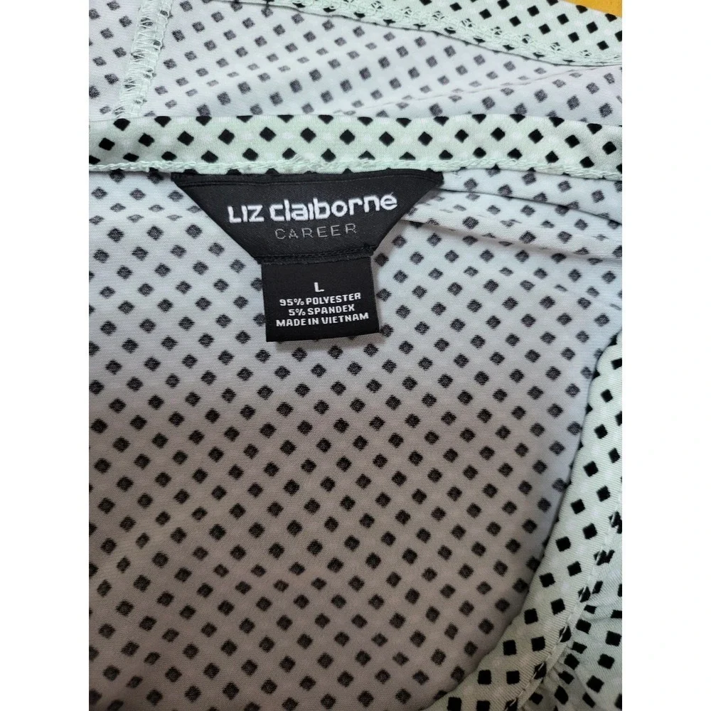 Liz Claiborne‎ Sleeveless Blouse Keyhole Neck Polka Dot Career Casual Top